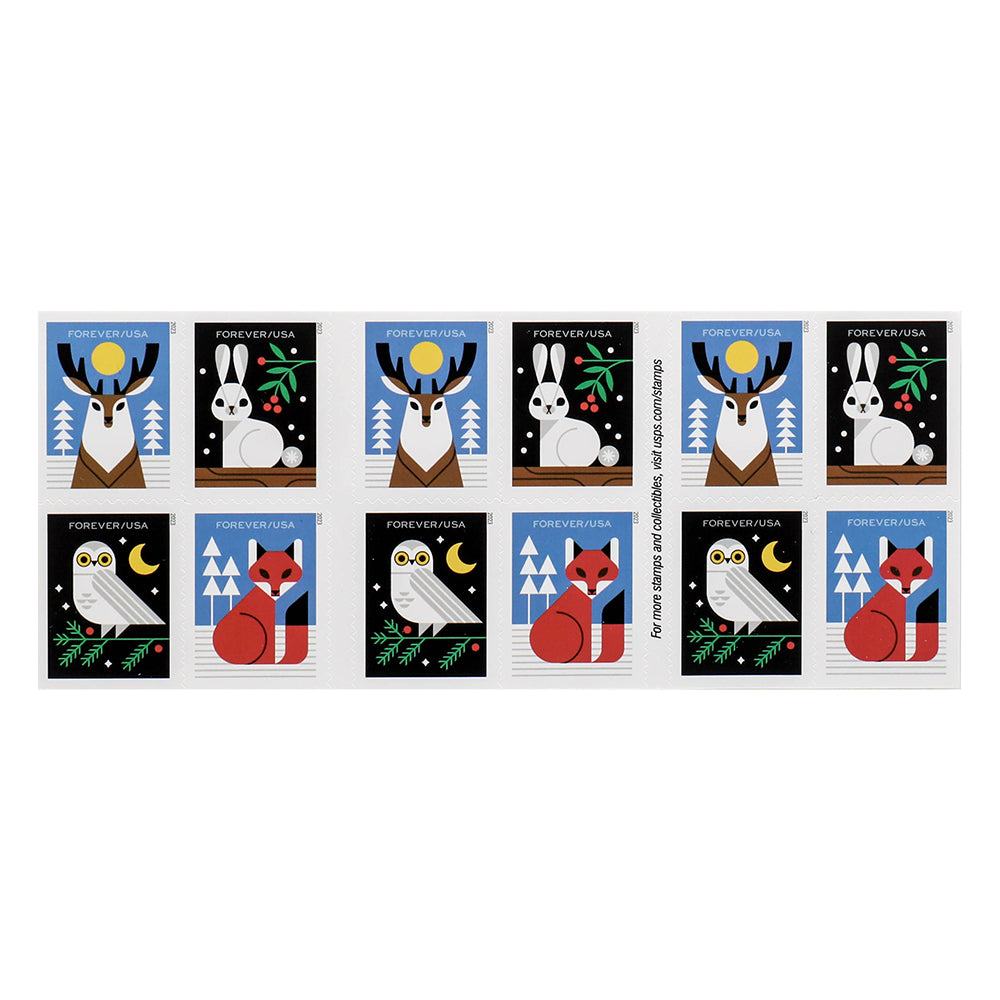 2023 Winter Woodland Animals Forever First Class Postage Stamps