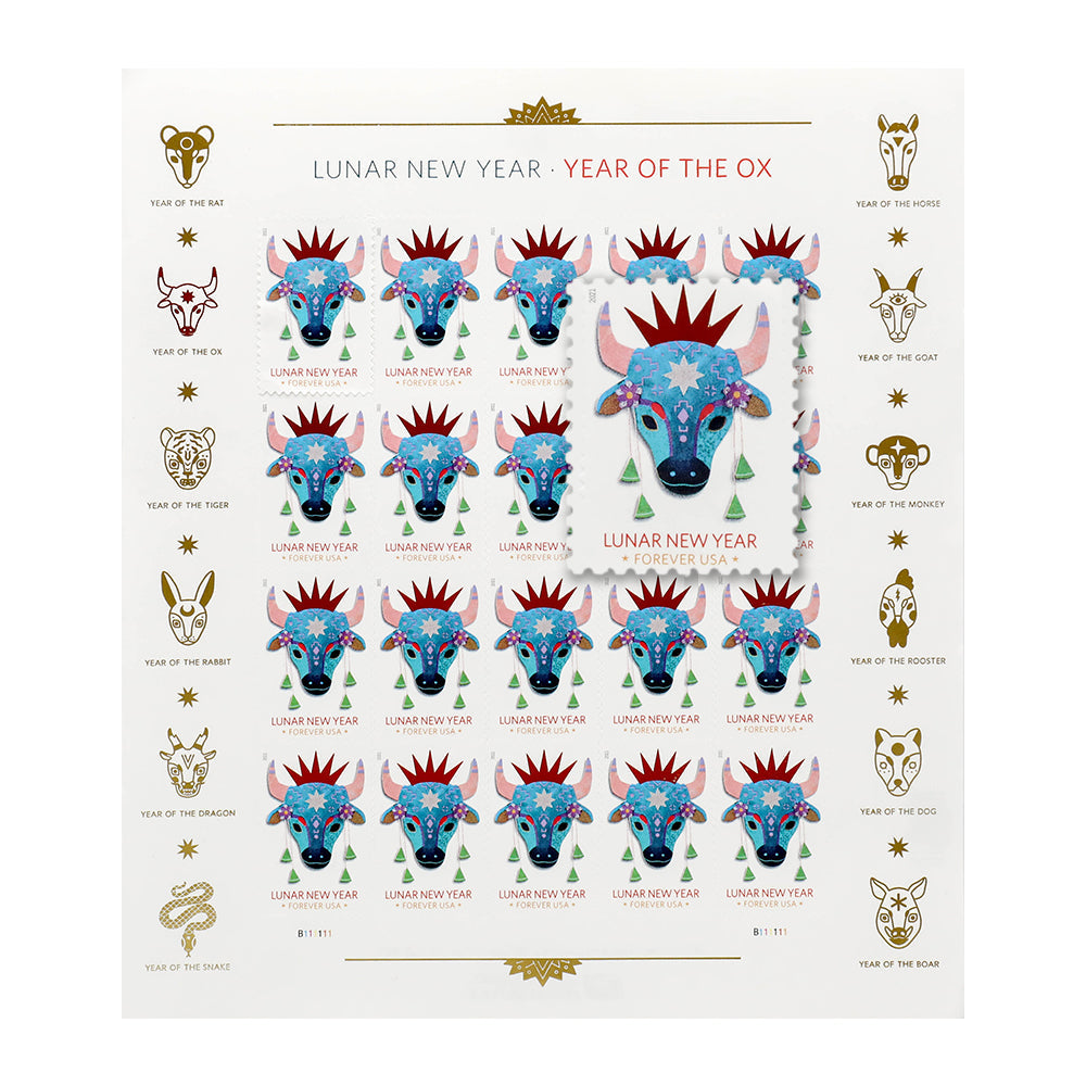 2021 U.S. Lunar New Year: Year of the Ox Forever Stamps